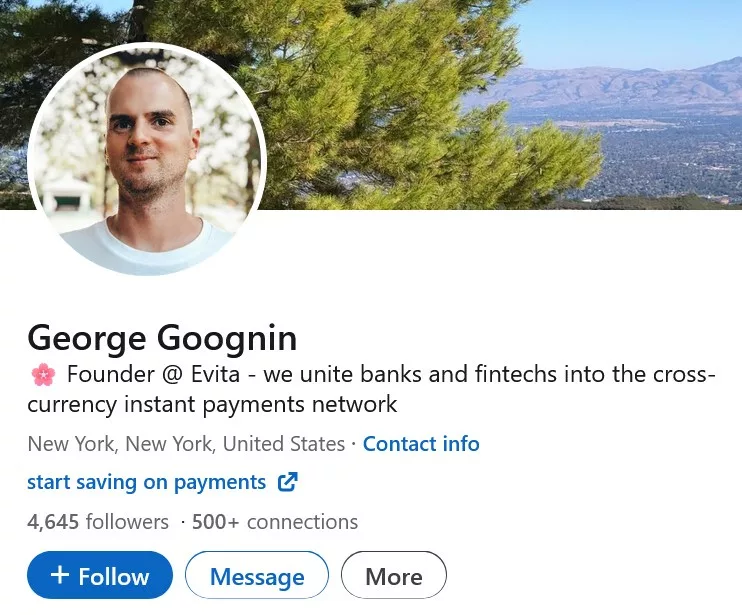 Iurii Gugnin’s LinkedIn profile. Source: LinkedIn