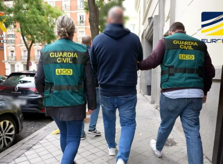 The alleged crypto scammer was pictured being arrested by Spain’s Civil Guard.
