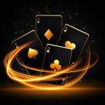dark casino ace card gambling banner with light streak effect vector