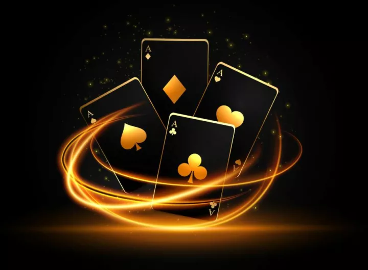 dark casino ace card gambling banner with light streak effect vector
