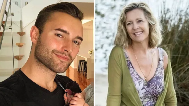 Andre Zachary Rebelo (L) has been found guilty of murdering his mother Colleen (R) in a life insurance scam