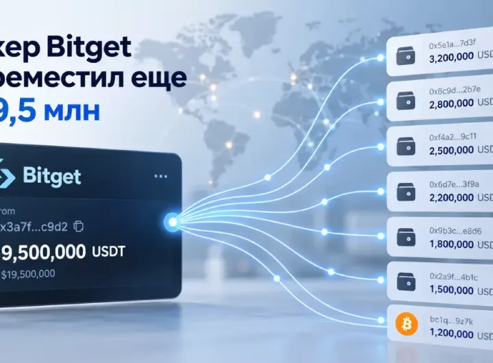 Хакер Bitget перемещает $19,5 млн на новые криптовалютные адреса