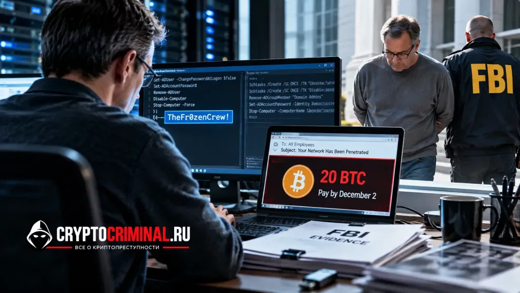 Инсайдерская атака на корпоративную сеть и требование 20 BTC по делу Дэниела Райна
