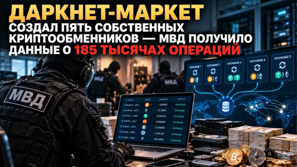 Сотрудники МВД исследуют криптообменную инфраструктуру даркнет-маркета и данные транзакций