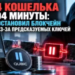 Обложка об атаке на 1 404 кошелька Qubic и остановке блокчейна из-за предсказуемых ключей