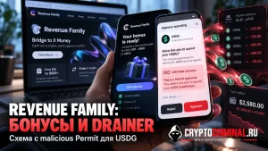 Схема с вредоносным Permit для USDG, которую Salus связала с Revenue Family
