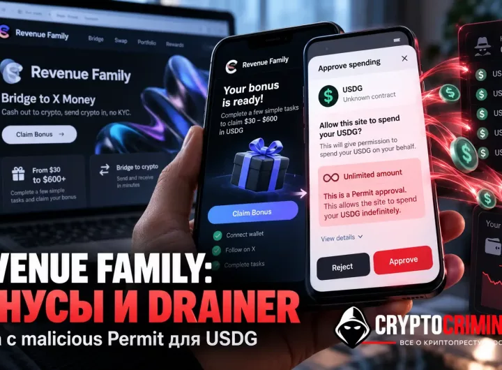 Схема с вредоносным Permit для USDG, которую Salus связала с Revenue Family