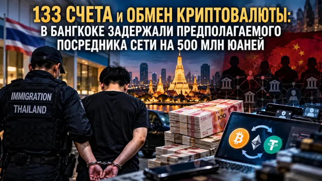 Задержание в Бангкоке предполагаемого посредника сети с 133 банковскими счетами и оборотом 500 млн юаней