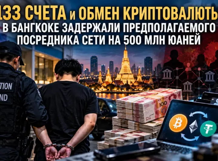 Задержание в Бангкоке предполагаемого посредника сети с 133 банковскими счетами и оборотом 500 млн юаней